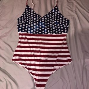 American flag bodysuit